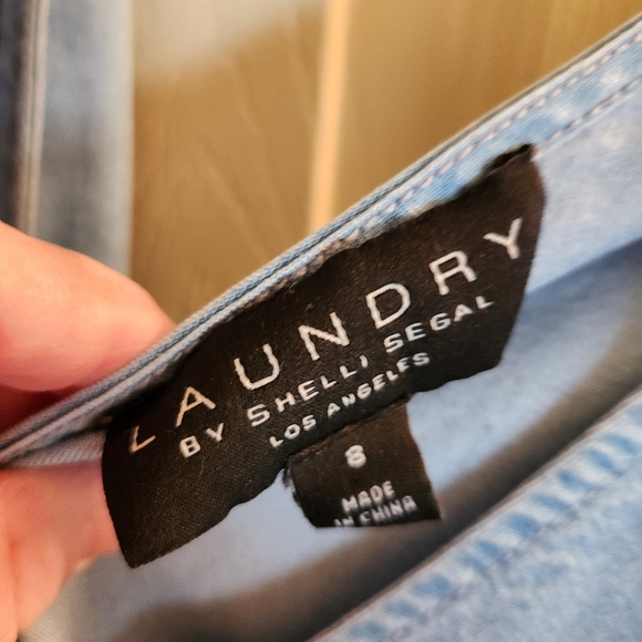 Laundry by Shelli Segal denim jumper zip up sz 8 - Picture 4 of 10